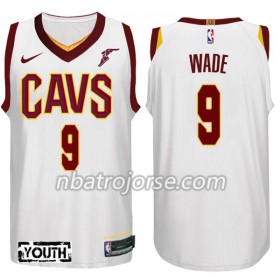 Barn Cleveland Cavaliers Tröja Dwyane Wade 9 Nike 2017-18 Vit Swingman